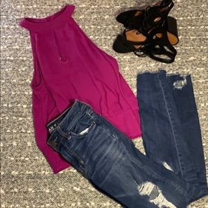 Fuschia Sleeveless Blouse